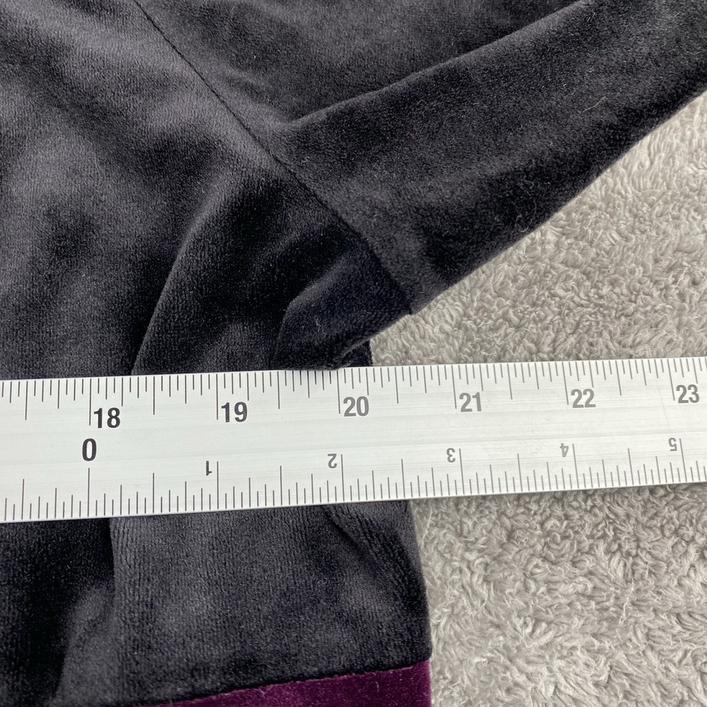 Champion Elite Velour Hoodie Pullover Womens Small Purple Black Long Sleeve - Picture 7 of 16